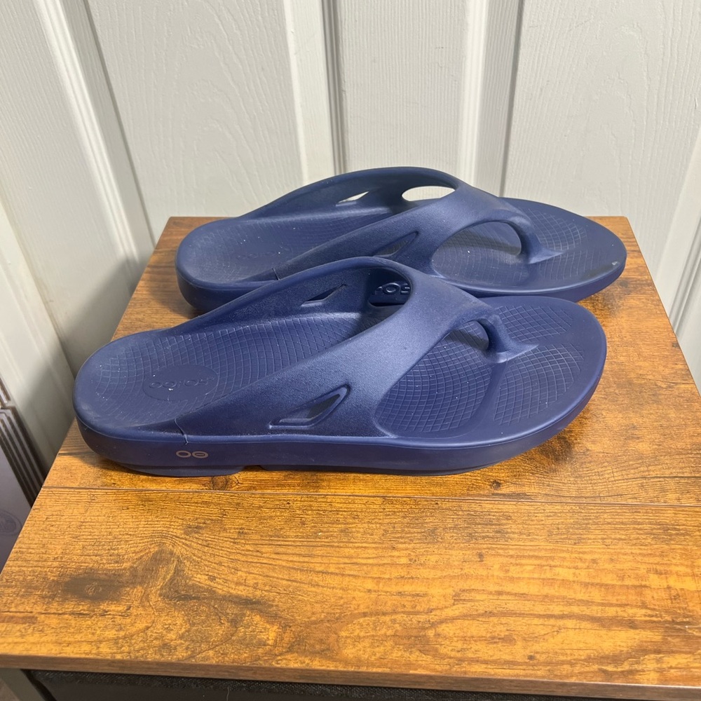Oofos Original Recovery Thong Flip Flop Sandal Mens 14 Blue